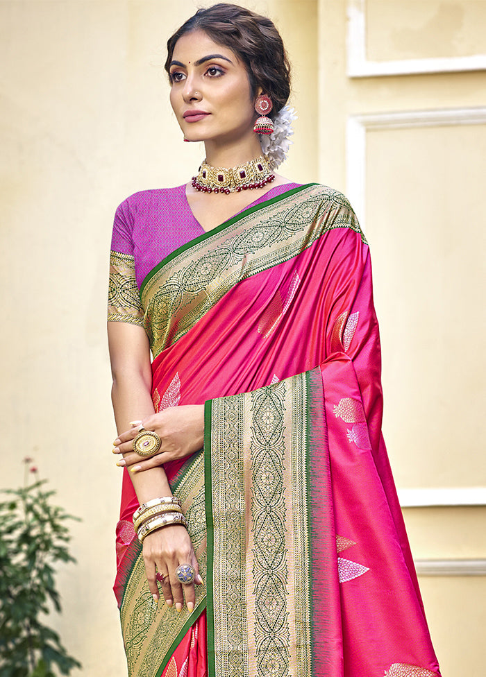 Rani Dupion Silk Saree With Blouse Piece Clearance Perfect