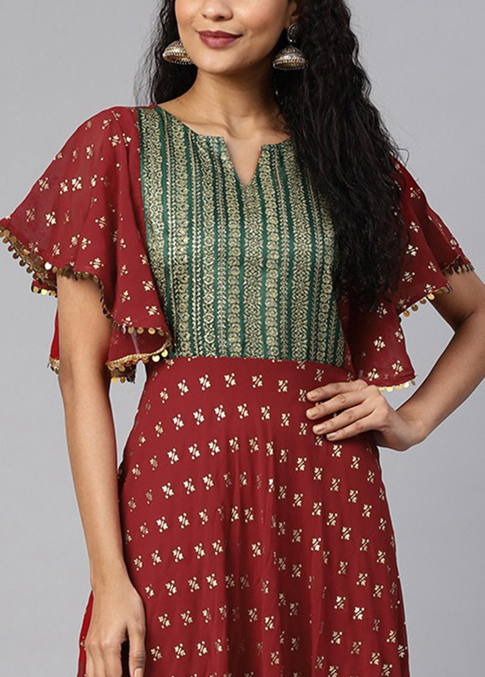 Maroon Readymade Georgette Kurti Where To Buy