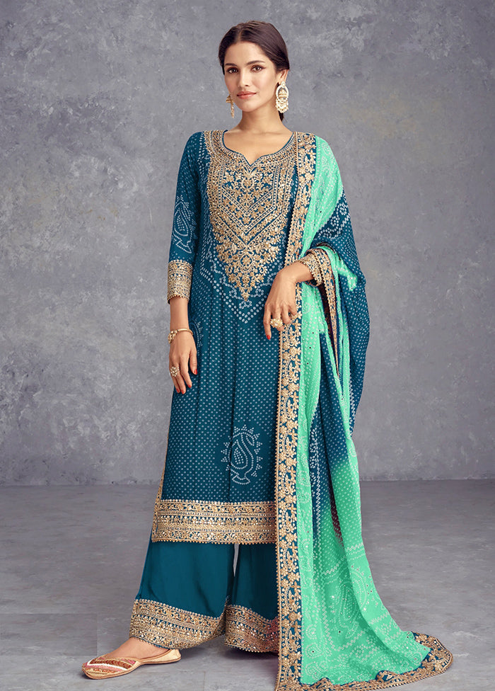 3 Pc Rama Semi Stitched Silk Suit Set Cheap Sale With Paypal