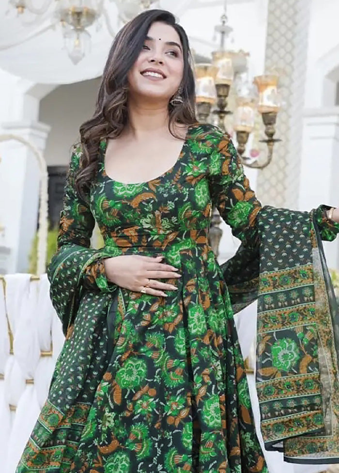 3 Pc Green Readymade Silk Suit Set Sale Professional