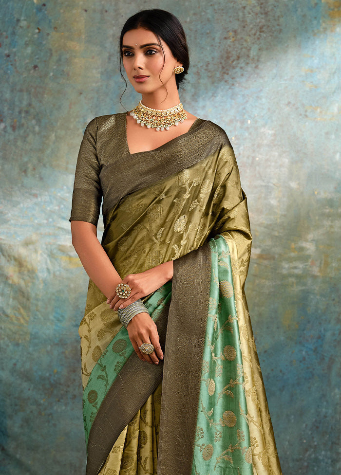 Brown Spun Silk Saree With Blouse Piece Recommend Sale Online