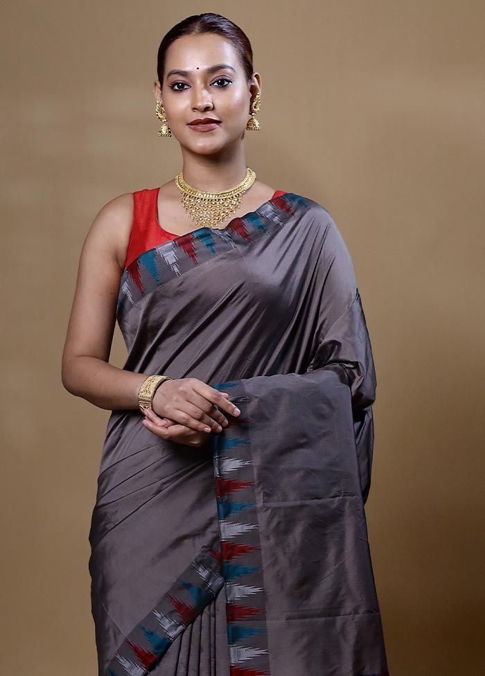 Grey Kanjivaram Silk Saree With Blouse Piece 2025 New