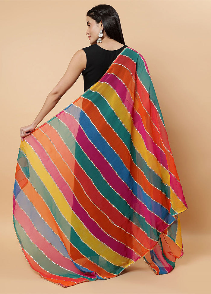 Multicolor Chinon Gota Work Dupatta Cheap Fake