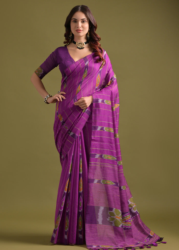 Pink Pure Cotton Saree With Blouse Piece Clearance Wide Range Of