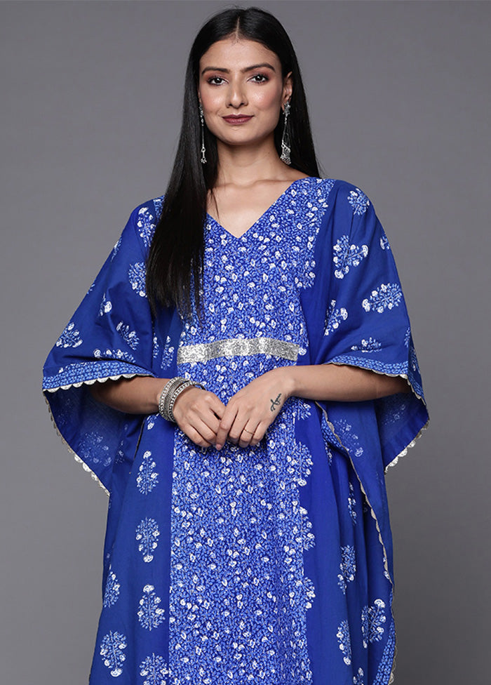 Royal Blue Readymade Cotton Kurti Discount With Mastercard