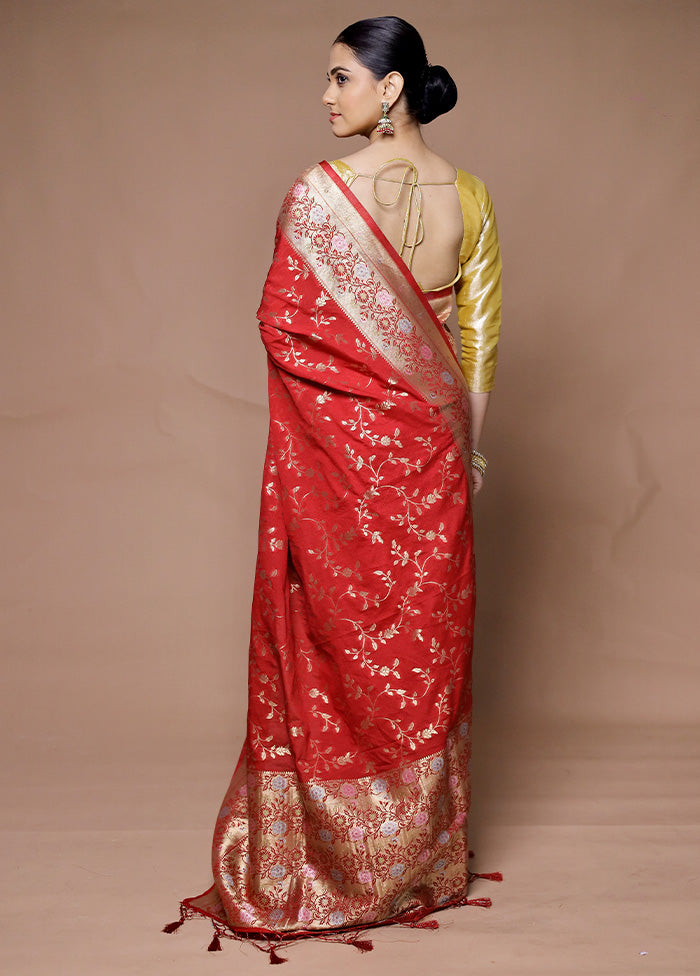 Red Georgette Saree With Blouse Piece Pay With Visa Cheap Online