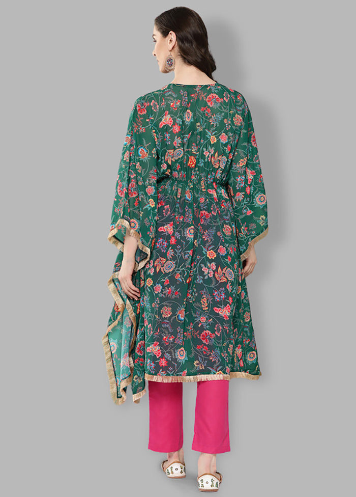 Green Readymade Georgette Kurti 2025 New Sale Online