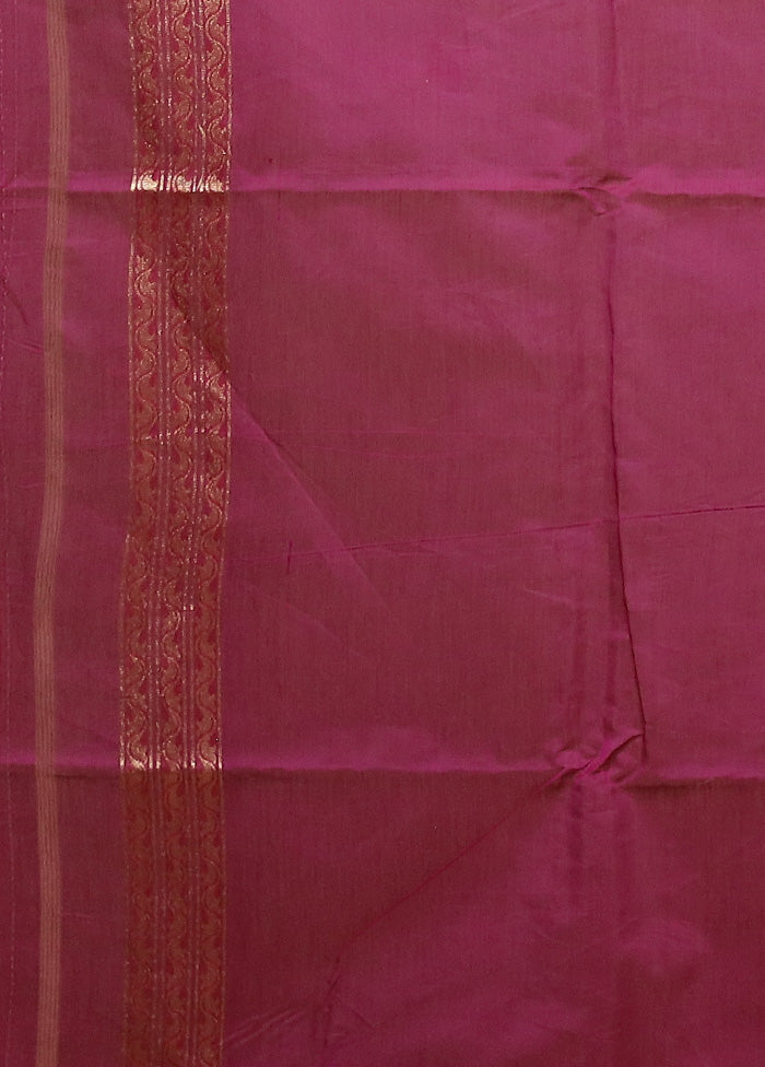 Pink Kora Silk Saree With Blouse Piece Sale Supply