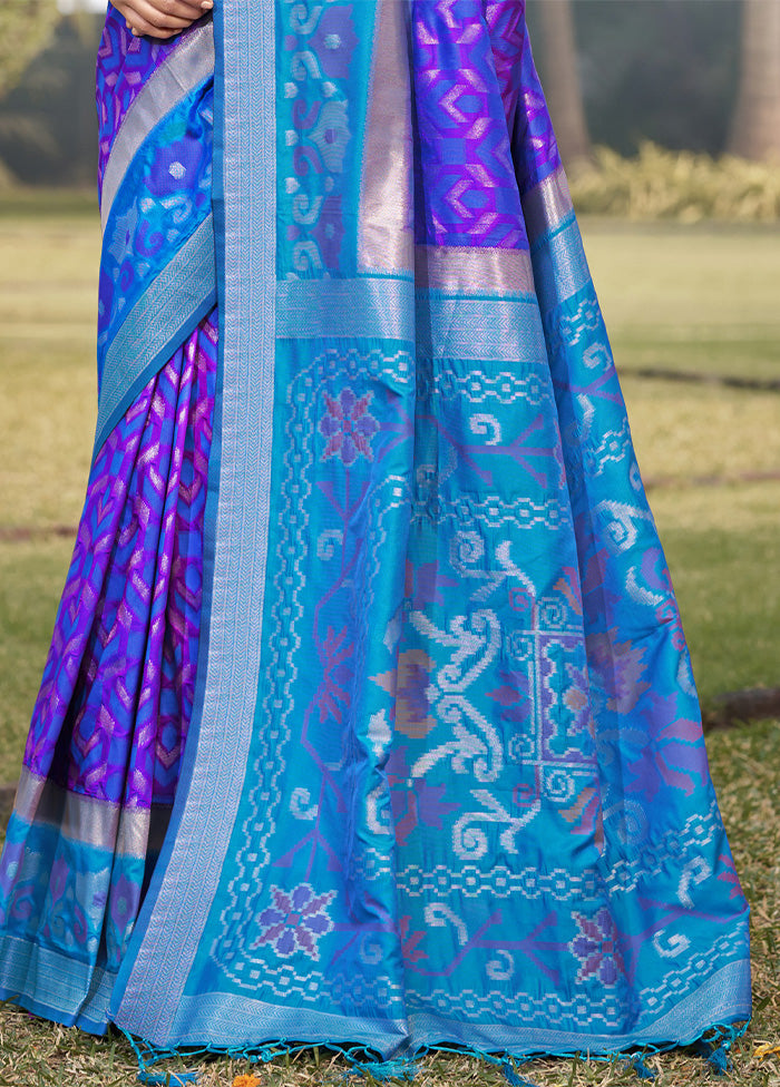 Violet Spun Silk Saree With Blouse Piece Buy Cheap Best