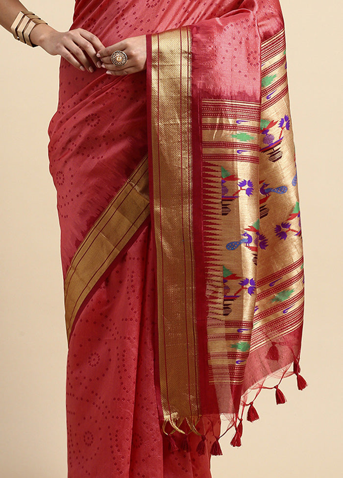 Red Spun Silk Saree With Blouse Piece Outlet Cheap