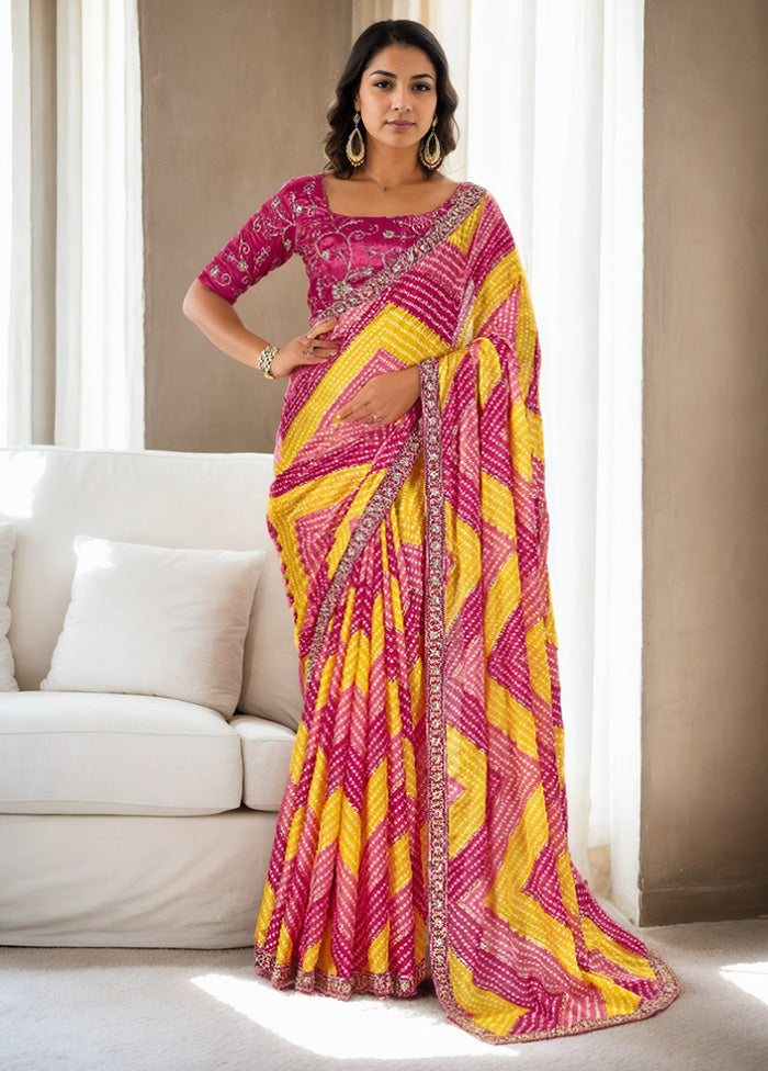 Pink Spun Silk Saree With Blouse Piece Sast Cheap Pice