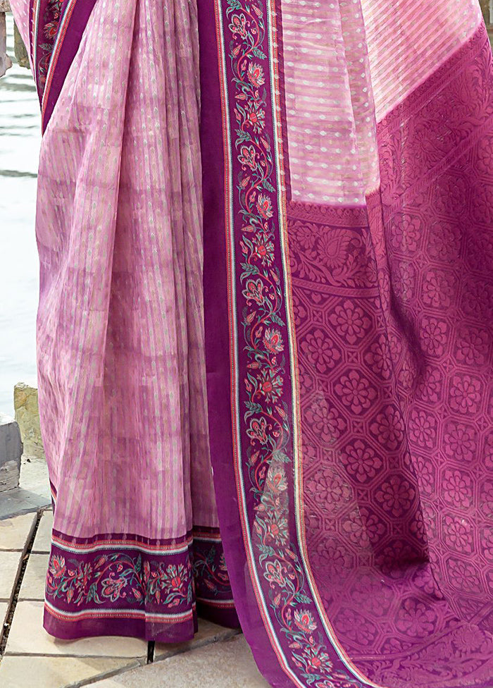 Pink Spun Silk Saree With Blouse Piece Store With Big Discount