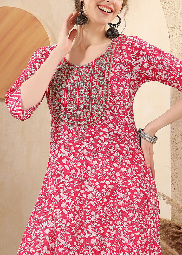 Pink Readymade Cotton Long Kurti Cheap Geniue Stockist