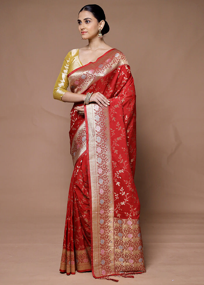 Red Georgette Saree With Blouse Piece Pay With Visa Cheap Online