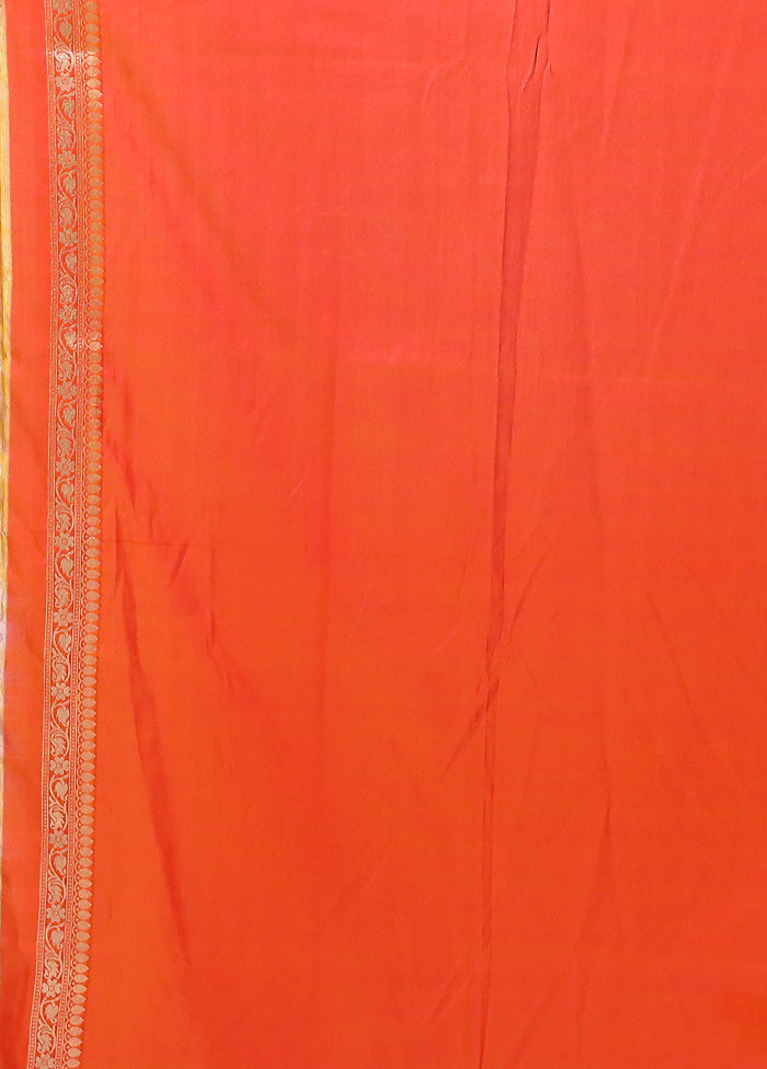 Orange Uppada Silk Saree With Blouse Piece Low Pice Cheap Online