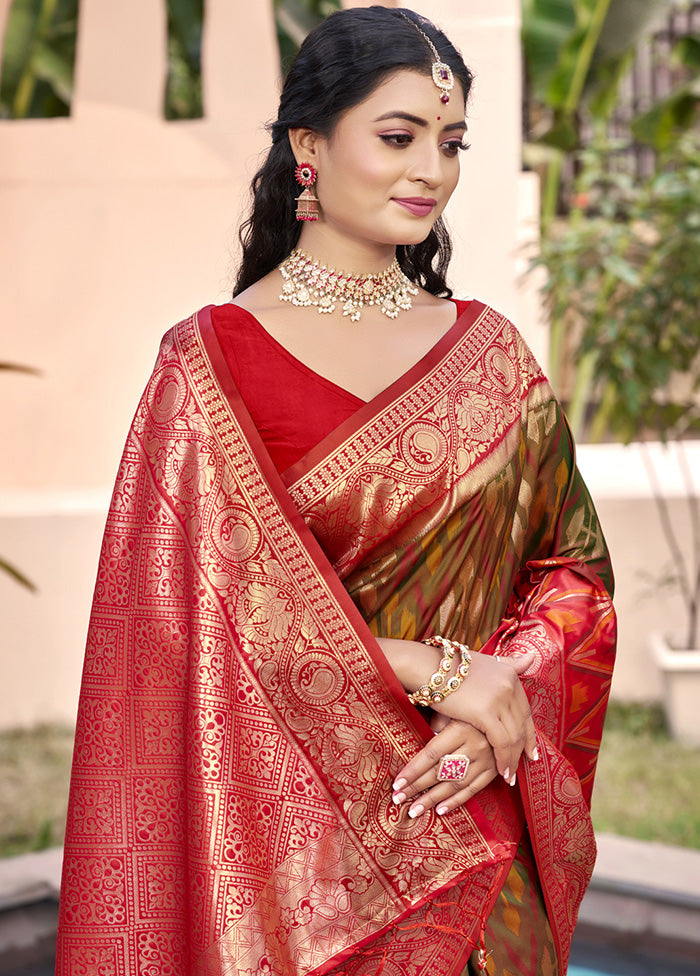 Brown Spun Silk Saree With Blouse Piece Discount Shop Offer