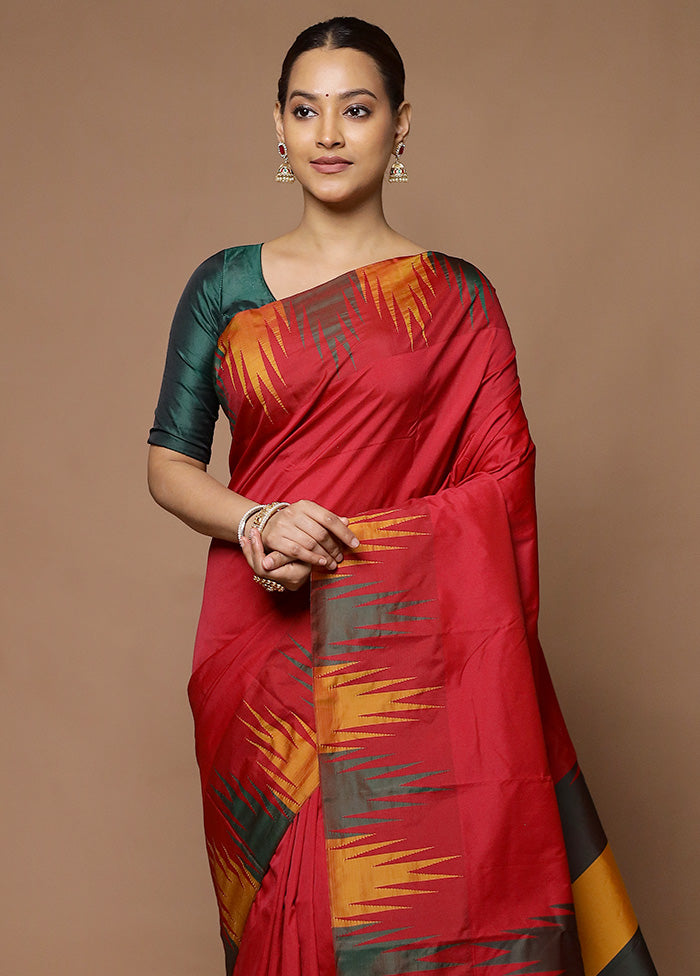 Red Kanjivaram Silk Saree With Blouse Piece Really Cheap Shoes Online