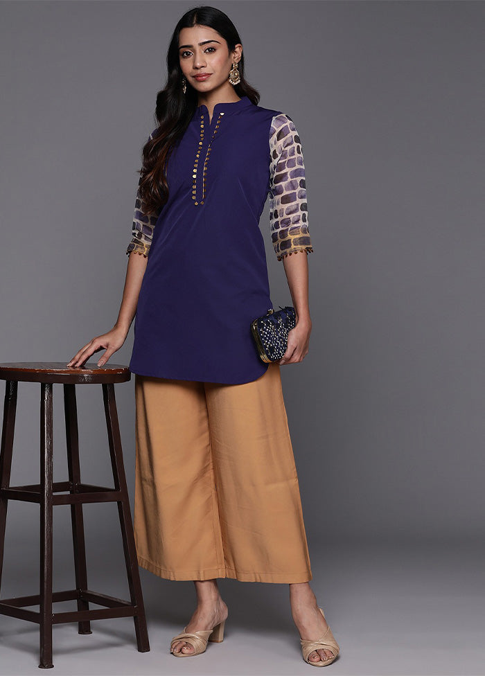 Blue Readymade Cotton Tunic Discount Best Store To Get