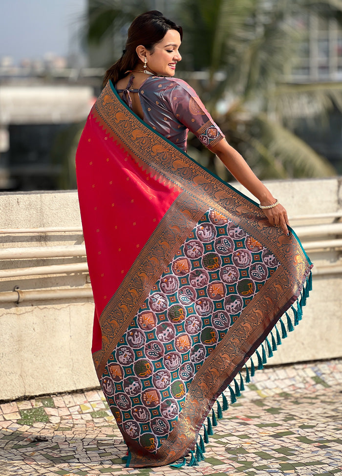 Red Spun Silk Saree With Blouse Piece Free Shipping Get To Buy