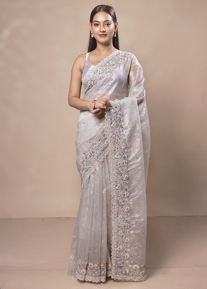 off white Silk Saree With Blouse Piece Discount Countdown Package