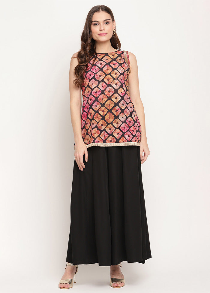 2 Pc Black Readymade Silk Kurti Set Online Online Clearance