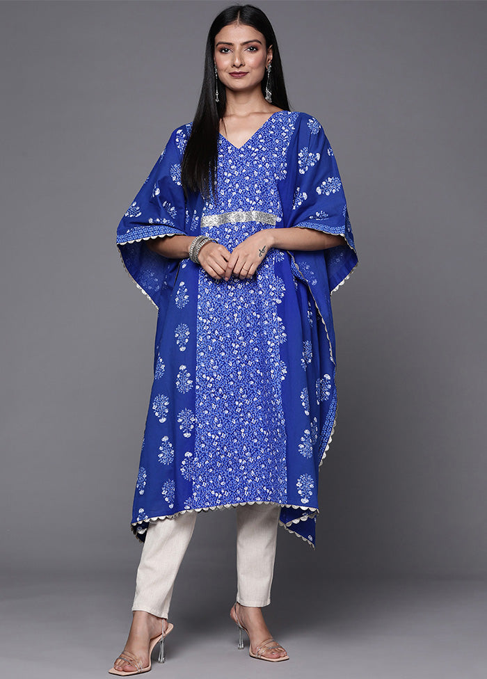 Royal Blue Readymade Cotton Kurti Discount With Mastercard