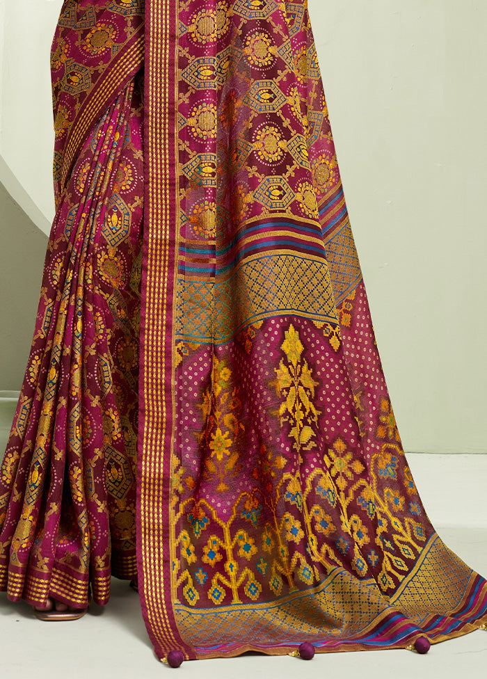 Burgundy Georgette Saree With Blouse Piece Tumblr Cheap Online