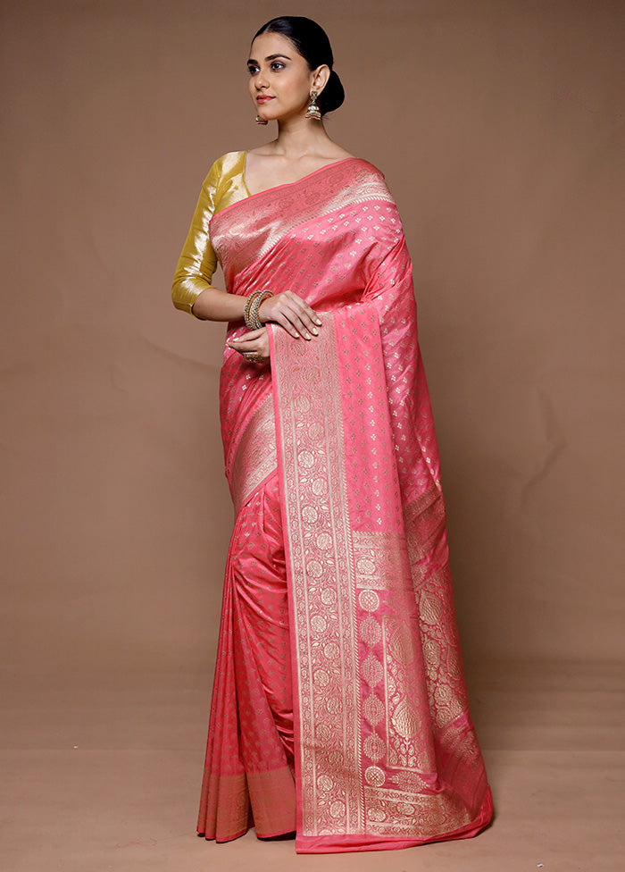 Pink Georgette Saree With Blouse Piece Sast For Sale