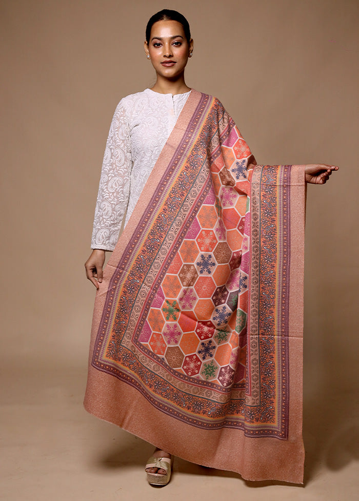 Orange Butta Work With Zari Woven Border Shawl Amazon Footaction