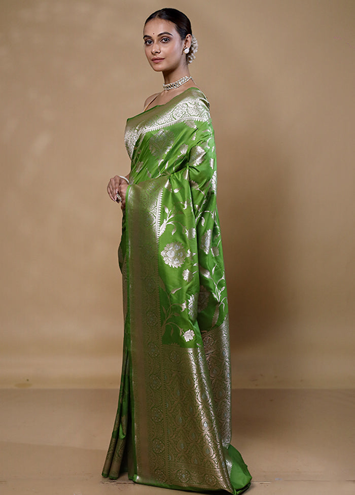 Green Dupion Silk Saree With Blouse Piece Buy Cheap Clearance Store