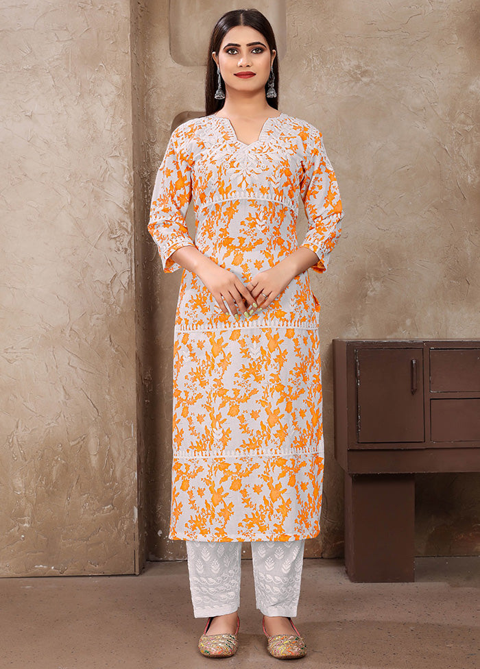 2 Pc Yellow Readymade Cotton Kurti Set Cheap 2025 Newest