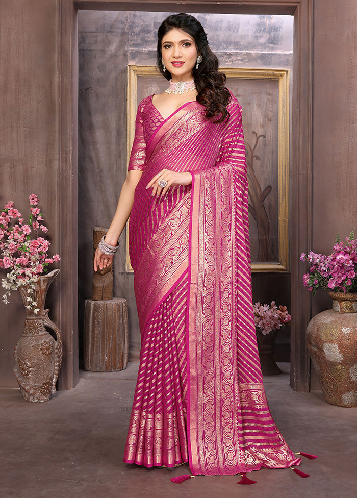 Pink Spun Silk Saree With Blouse Piece Free Shipping Best Store To Get