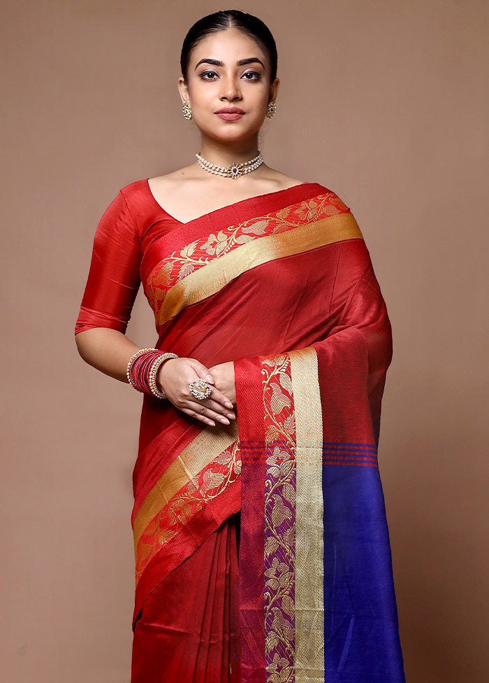 Maroon Matka Silk Saree With Blouse Piece Recommend Cheap Online