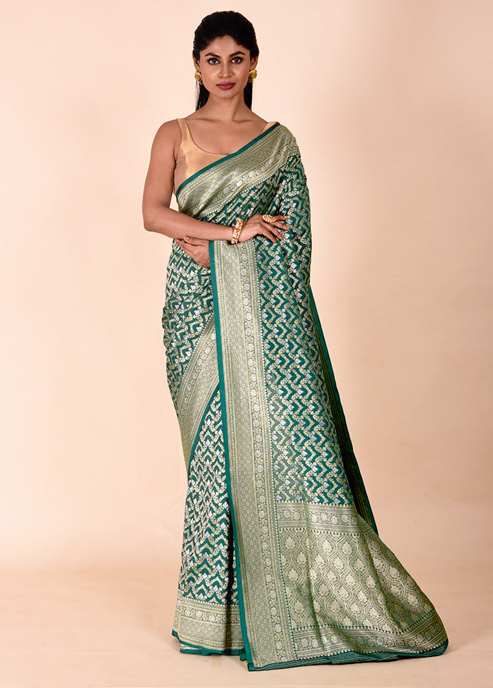 Green Uppada Silk Saree With Blouse Piece 2025 Newest Online