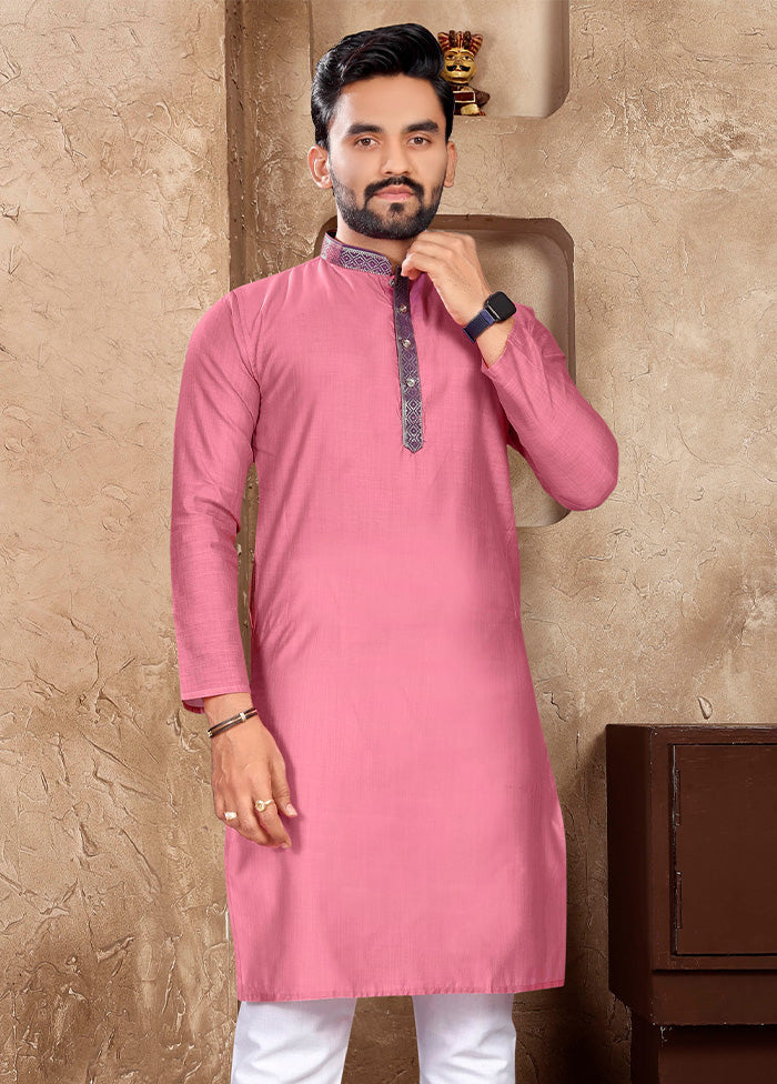 Pink Silk Kurta And Pajama Set Clearance Big Sale