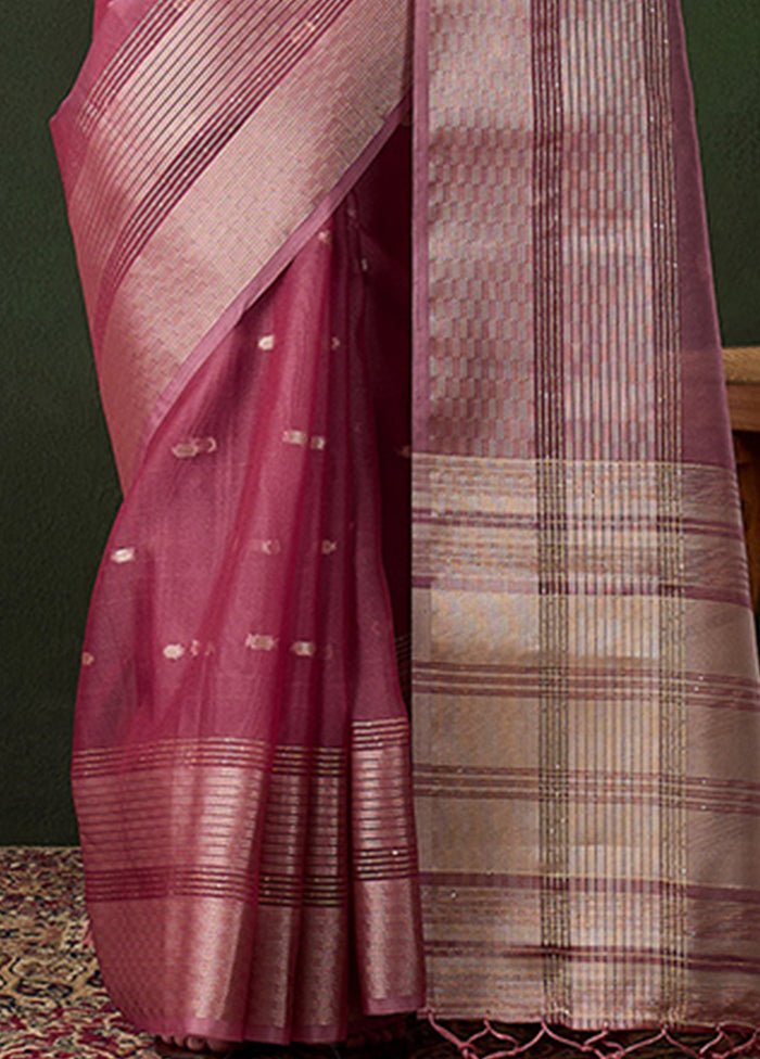 Magenta Organza Saree With Blouse Piece Footlocker Finishline Online