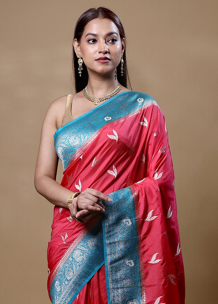 Peach Dupion Silk Saree With Blouse Piece 2025 Unisex Online