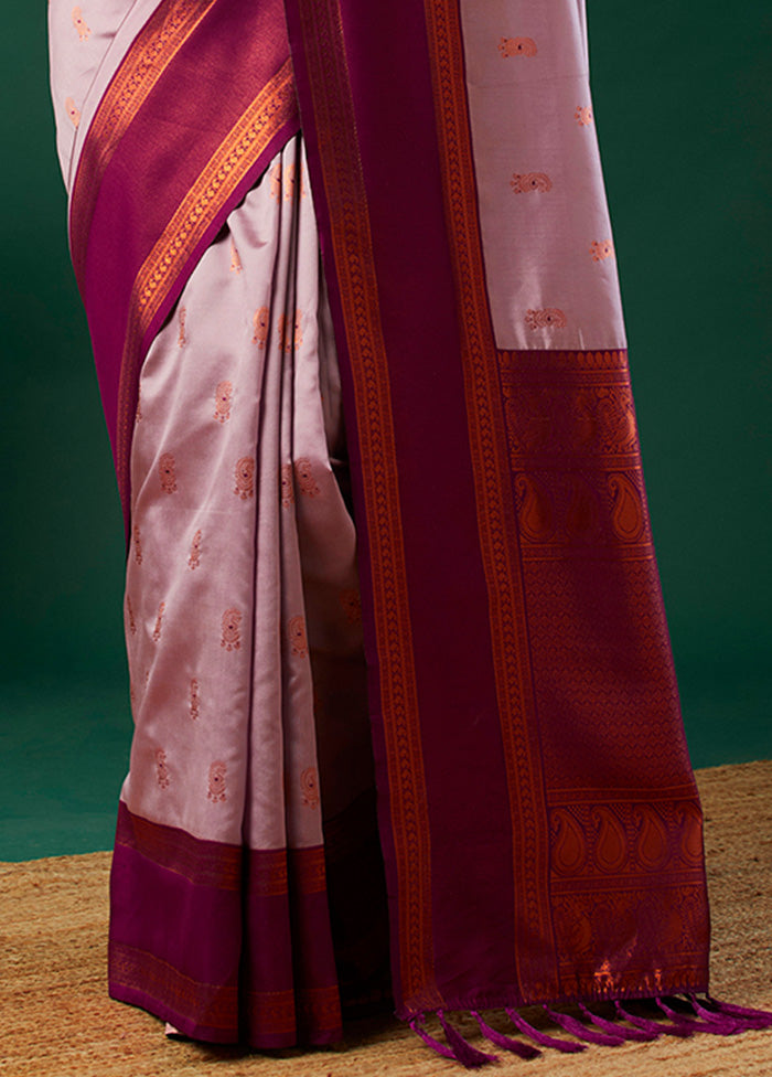 Pink Banarasi Silk Saree With Blouse Piece Pices Online