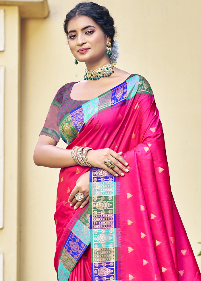 Rani Dupion Silk Saree With Blouse Piece Cheap Best Sale