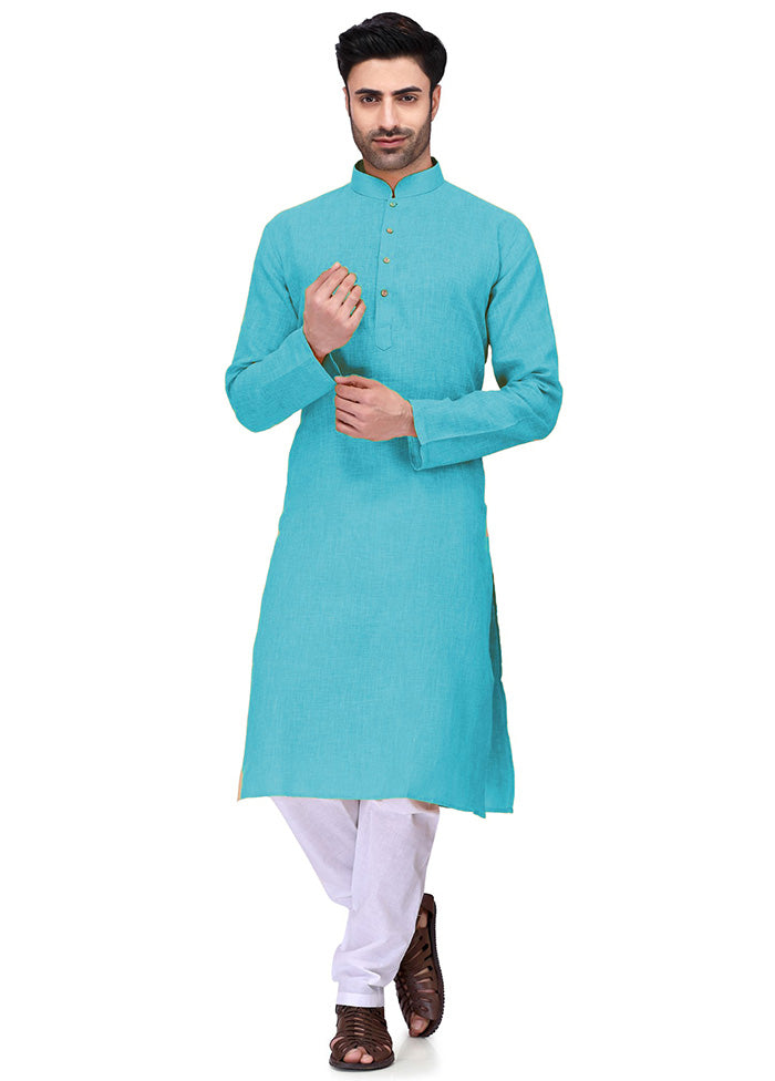 Sky Blue Cotton Kurta And Pajama Set Release Dates Sale Online