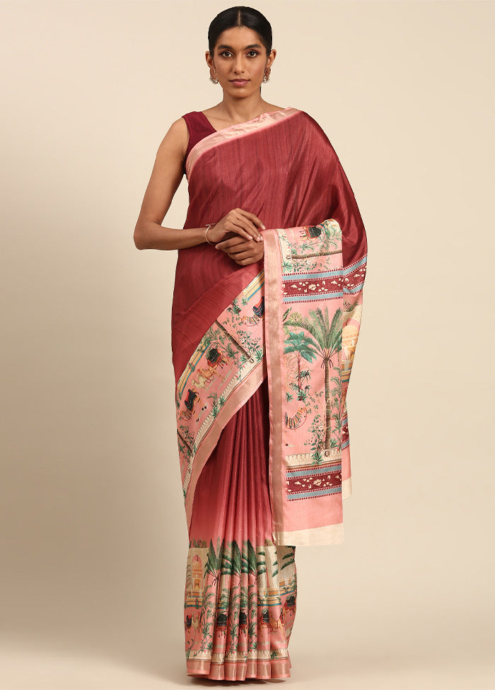 Pink Cotton Saree With Blouse Piece Visit New Online