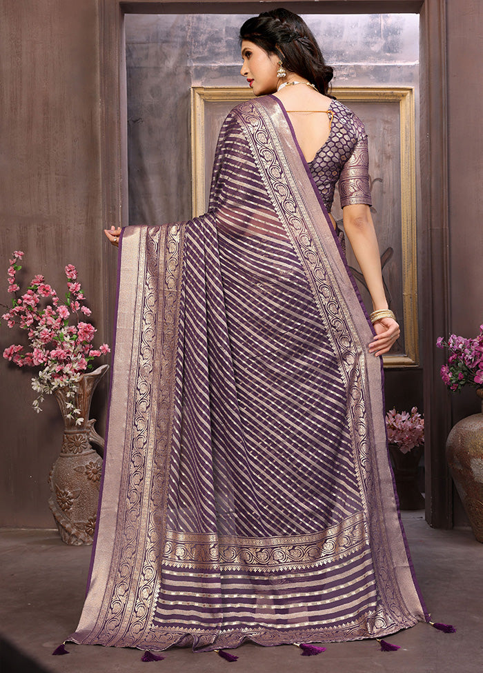 Voilet Spun Silk Saree With Blouse Piece Cheap Footlocker