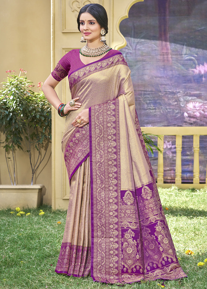 Grey Spun Silk Saree With Blouse Piece Cost Cheap Online