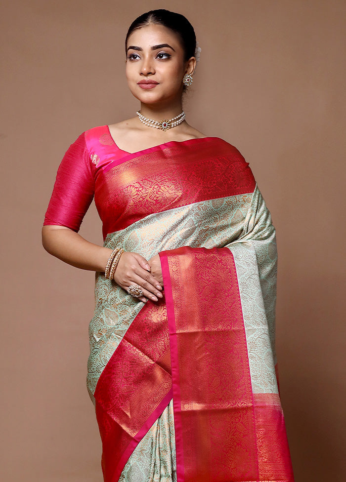 Green Kanjivaram Silk Saree With Blouse Piece Discount Countdown Package