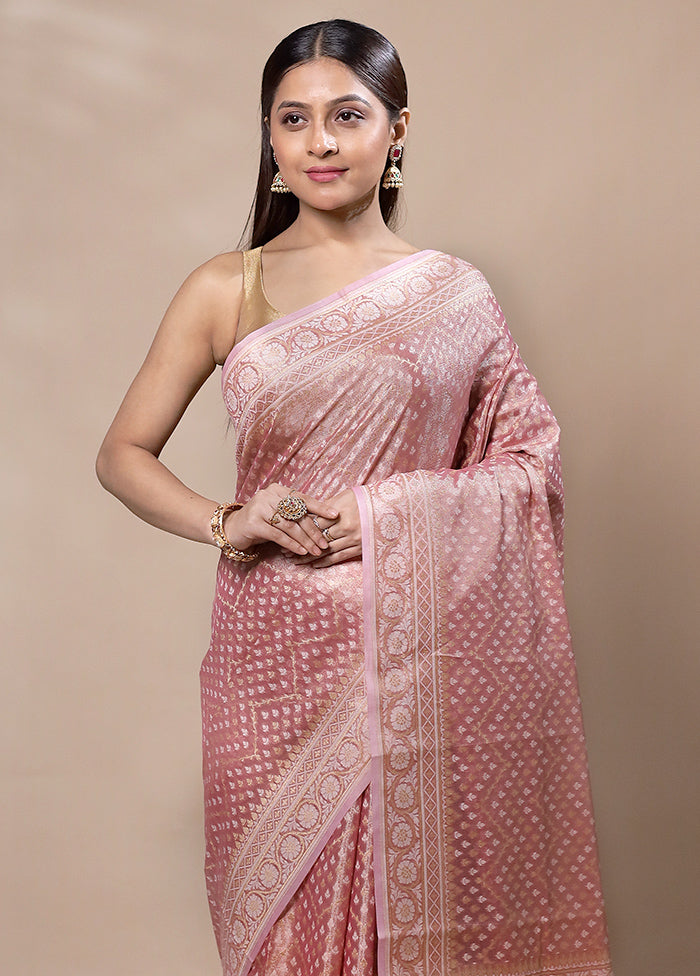 Pink Tissue Silk Saree With Blouse Piece Buy Cheap Reliable