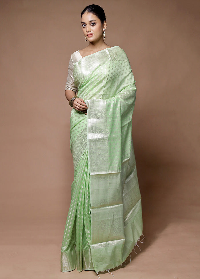 Green Kora Silk Saree With Blouse Piece Buy Cheap Cheapest Pice