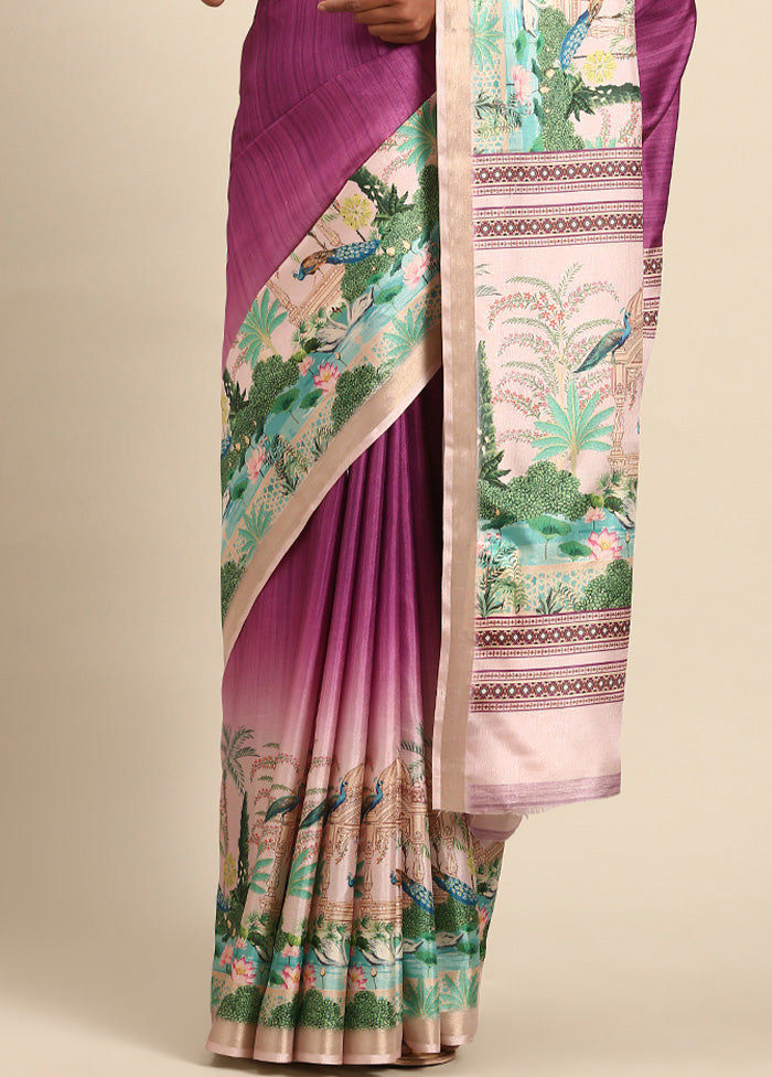 Purple Cotton Saree With Blouse Piece Sale Wiki