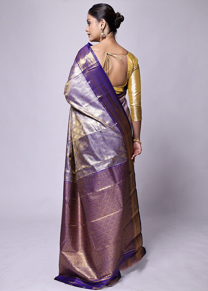 Purple Dupion Silk Saree With Blouse Piece Discount Official Site