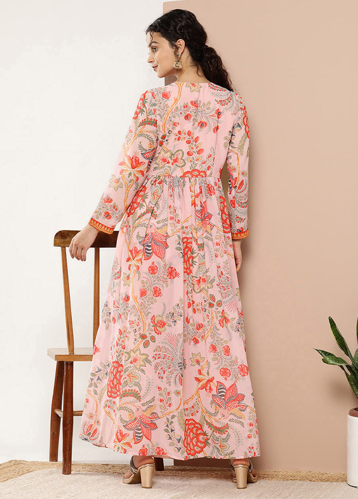 2 Pc Pink Readymade Georgette Kurti Set Online Online Clearance