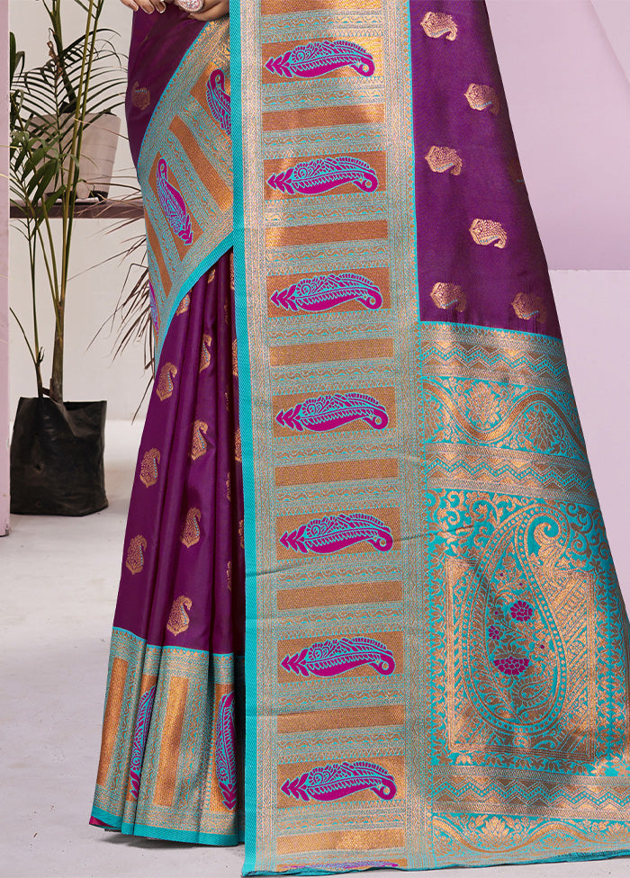 Wine Dupion Silk Saree With Blouse Piece Free Shipping Best Pices